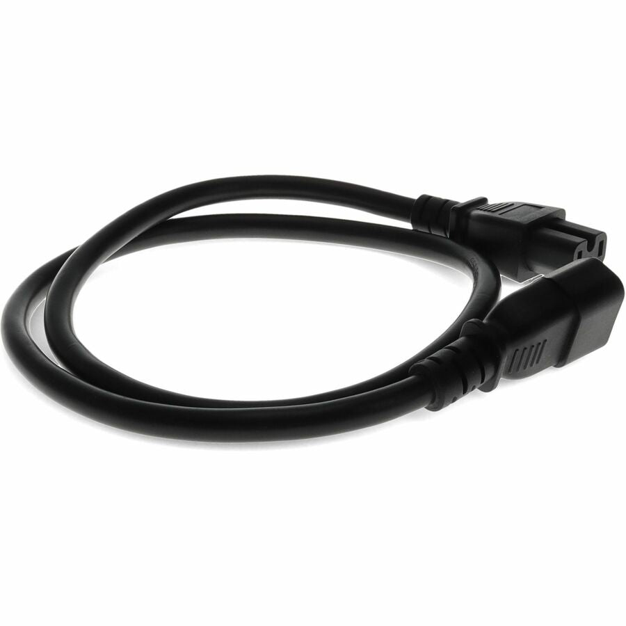 ADDON 3ft C14 Male to C15 Female 14AWG 100-250V at 10A Black Power Cable