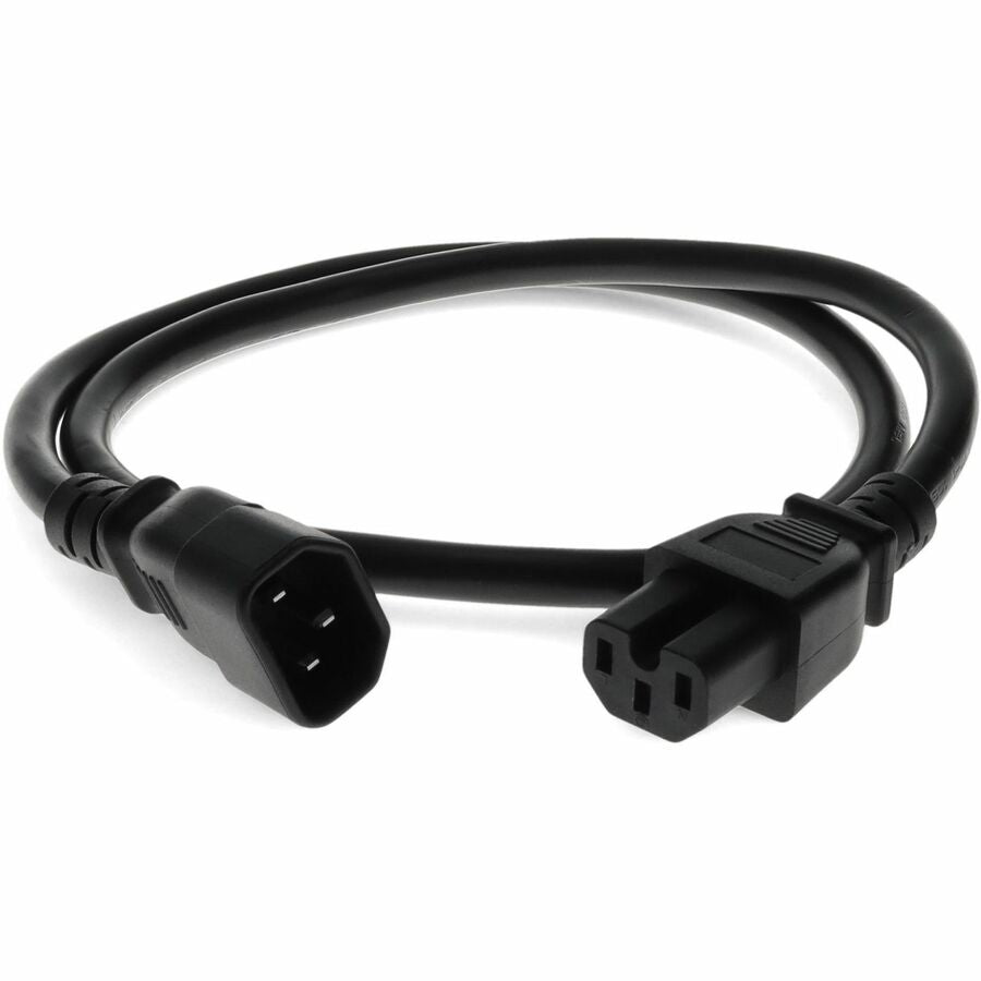 ADDON 3ft C14 Male to C15 Female 14AWG 100-250V at 10A Black Power Cable