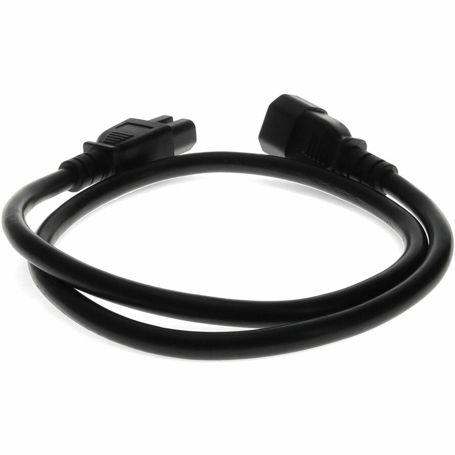ADDON 3ft C14 Male to C15 Female 14AWG 100-250V at 10A Black Power Cable