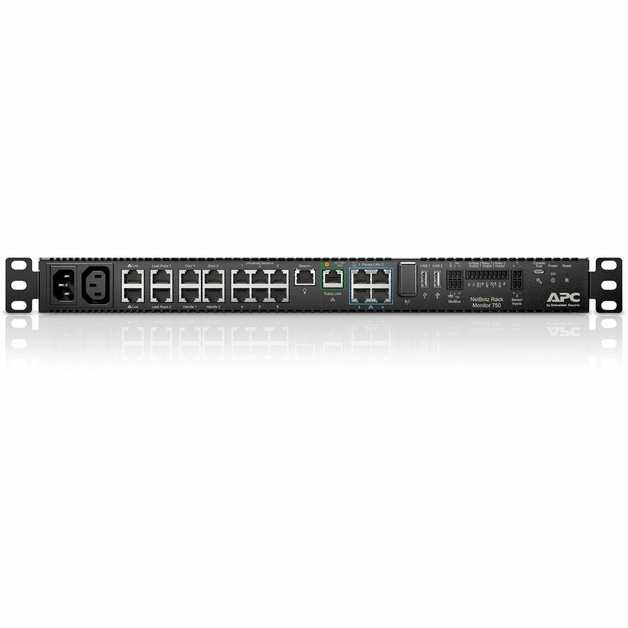 Schneider Rack Mount, Security and Environmental Appliance, NetBotz, 750, Black, NBRK0750, USB c