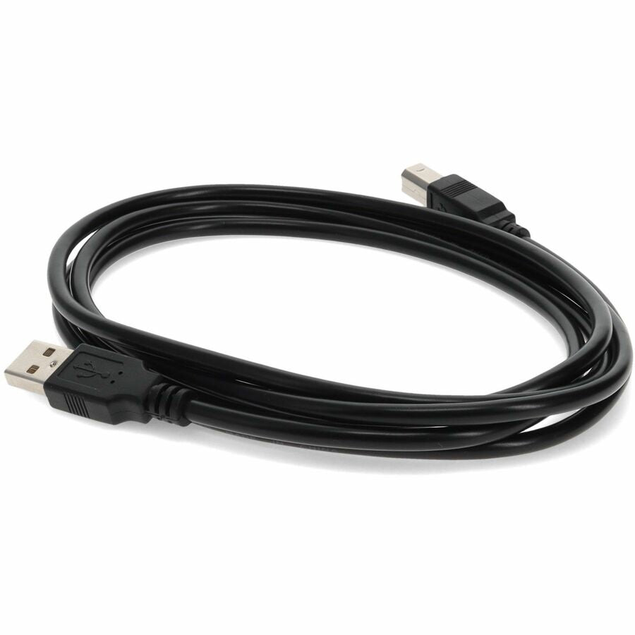 AddOn 12ft USB 2.0 (A) Male to USB 2.0 (B) Male Black Cable