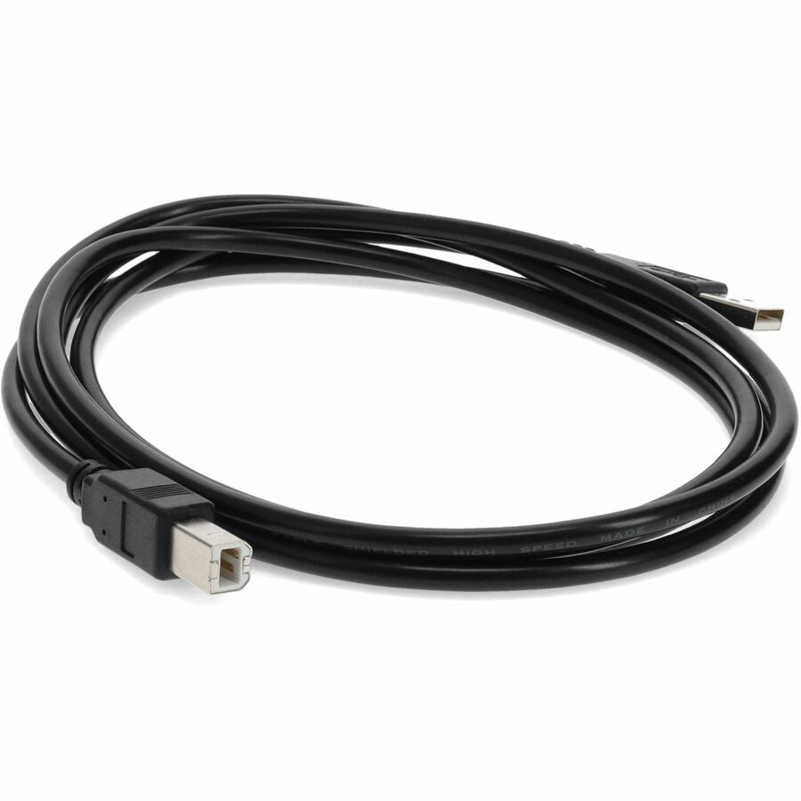 AddOn 12ft USB 2.0 (A) Male to USB 2.0 (B) Male Black Cable