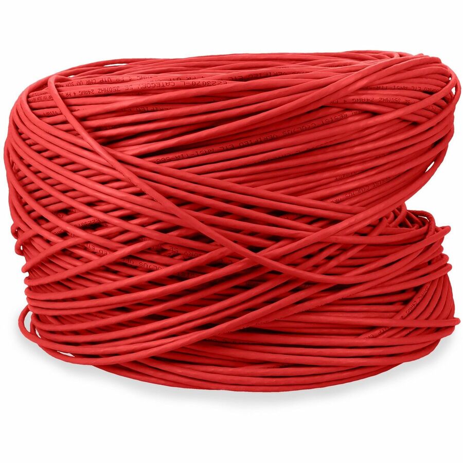 AddOn 1000ft Non-Terminated Red Cat5e UTP PVC Copper Patch Cable