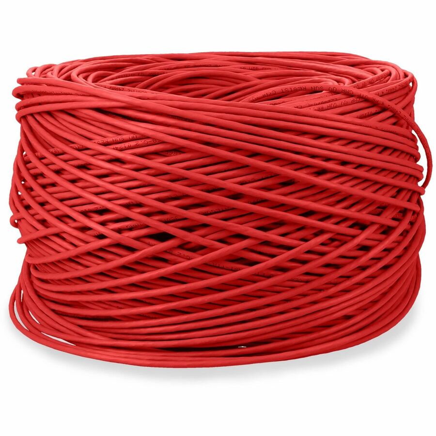 AddOn 1000ft Non-Terminated Red Cat5e UTP PVC Copper Patch Cable