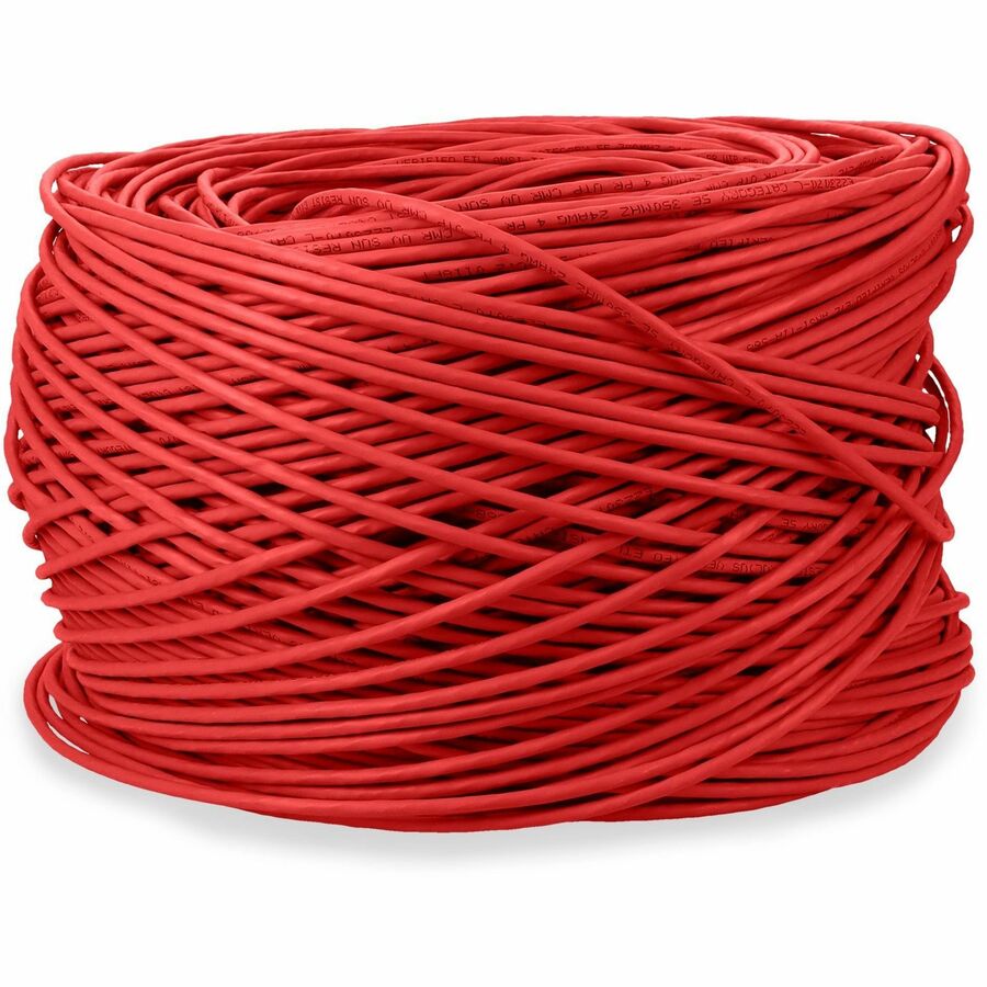 AddOn 1000ft Non-Terminated Red Cat5e UTP PVC Copper Patch Cable