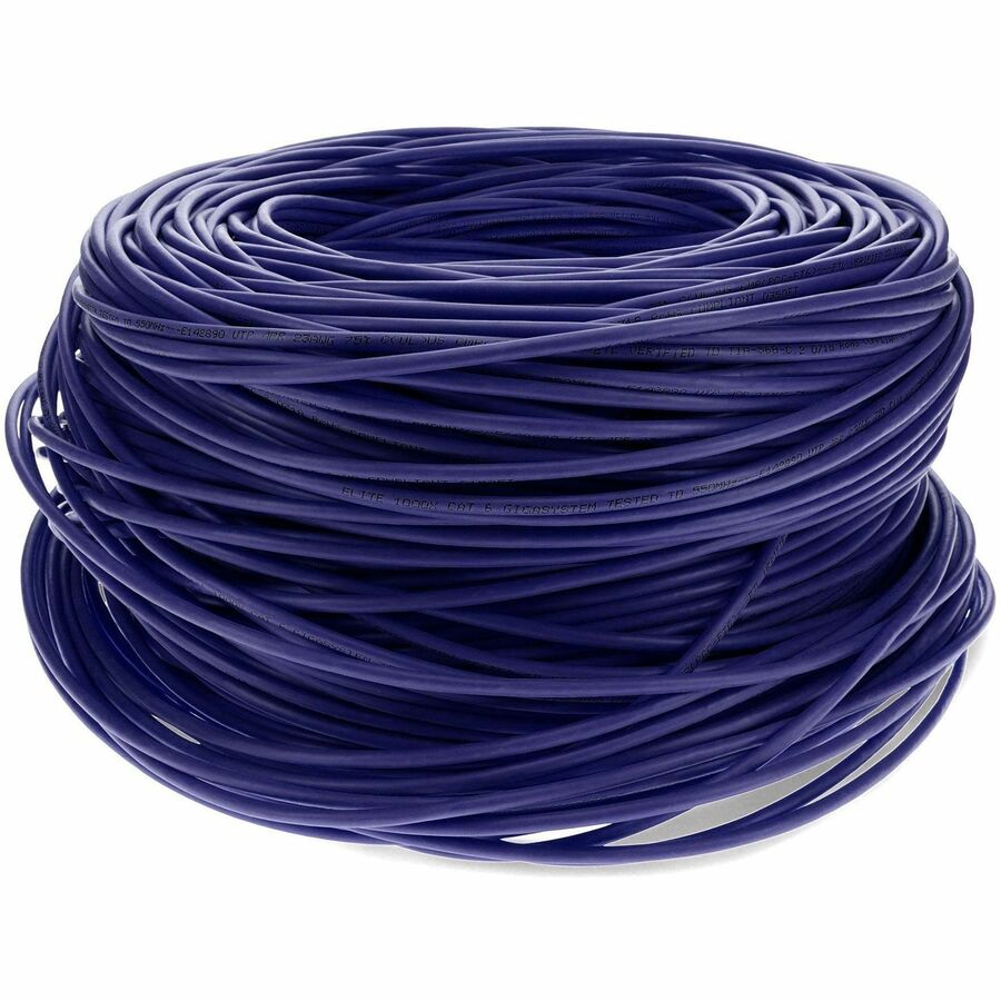AddOn 1000ft Non-Terminated Purple Cat6 UTP PVC Copper Patch Cable