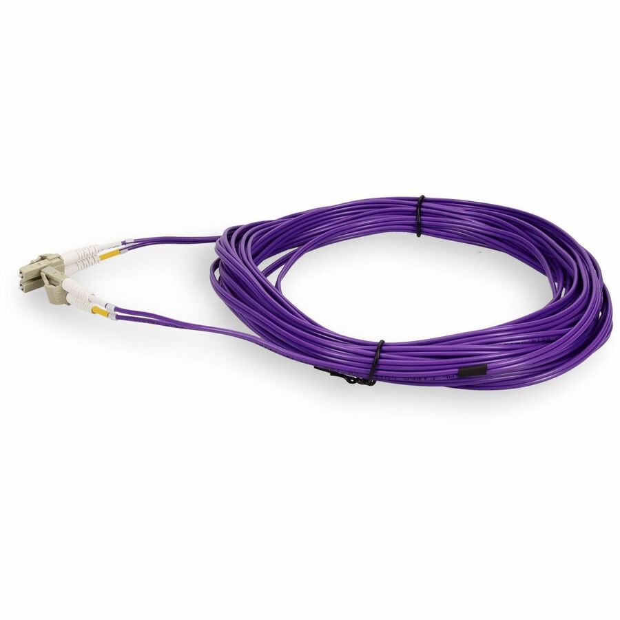 AddOn 3m LC (Male) to LC (Male) Purple OM4 Duplex Fiber OFNR (Riser-Rated) Patch Cable