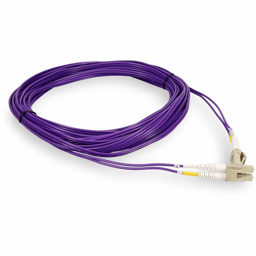 AddOn 3m LC (Male) to LC (Male) Purple OM4 Duplex Fiber OFNR (Riser-Rated) Patch Cable