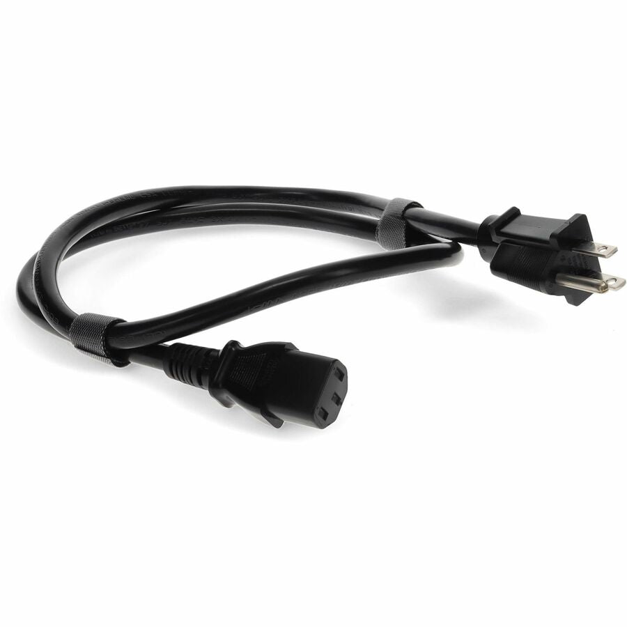 Addon 4ft NEMA 5-15P Male to C13 Female 14AWG 100-250V at 15A Black Power Cable