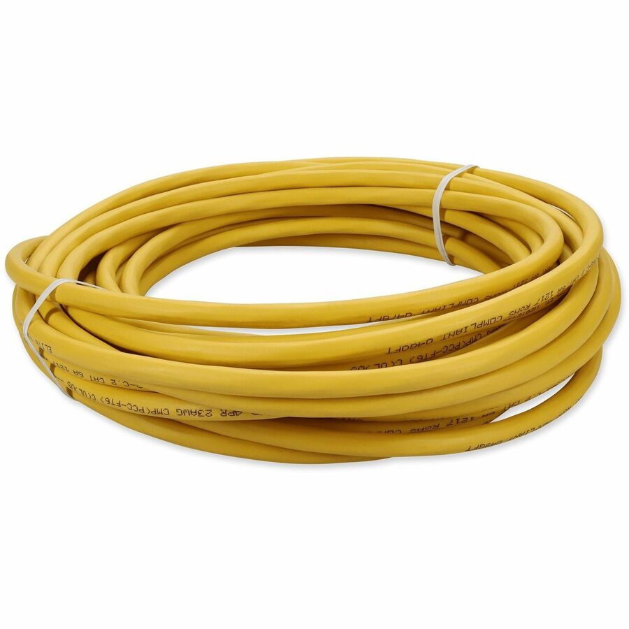 AddOn 36ft RJ-45 (Male) to RJ-45 (Male) Yellow Microboot, Snagless Cat6A UTP Plenum Copper Patch Cable