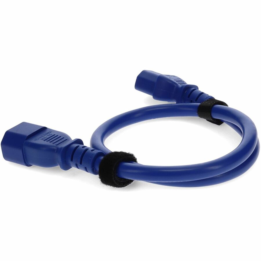 Addon 2ft C13 to C14 (Locking) 18AWG Blue 10A 100-250V Power Cable