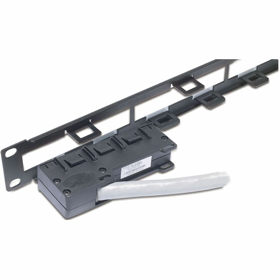 Schneider Data Distribution 1U Panel, Holds 4 each Data Distribution Cables for a Total of 24 Ports - copper, AR8451, Black