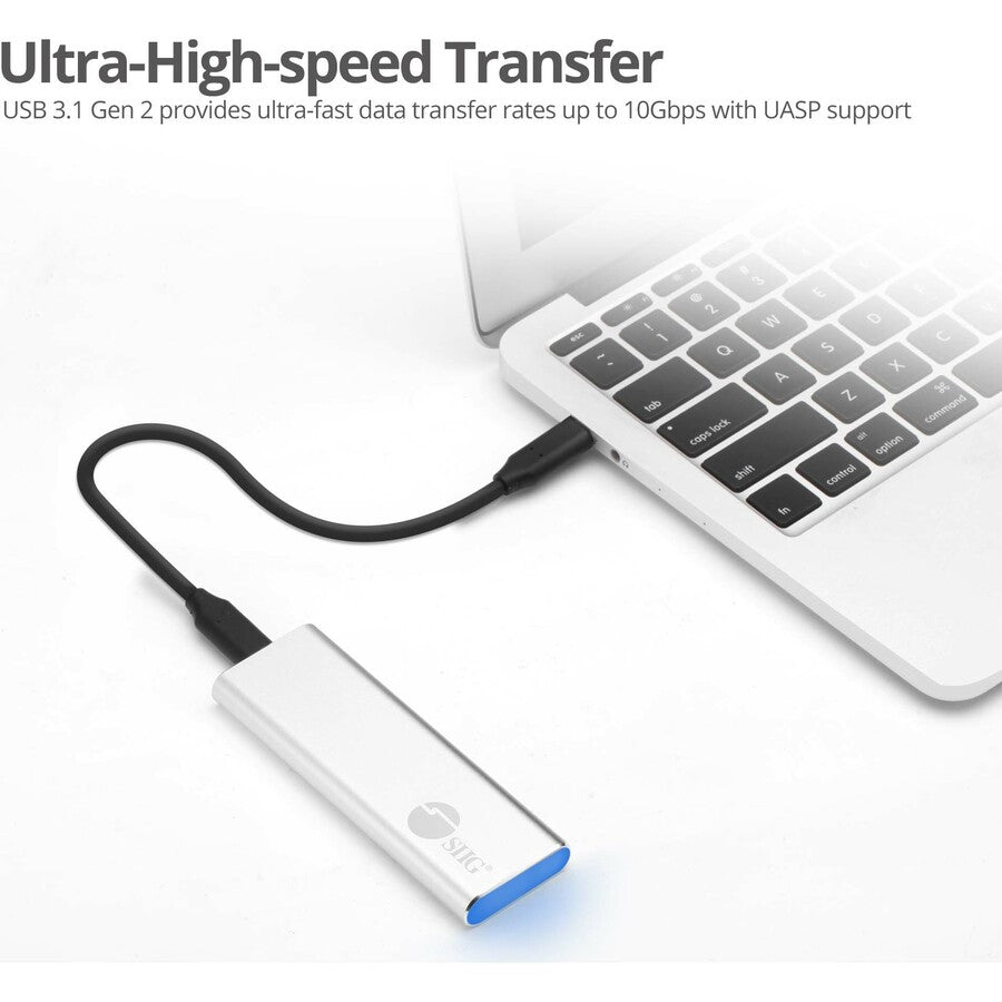 SIIG Drive Enclosure - USB 3.1 Type C Host Interface - UASP Support External - Silver