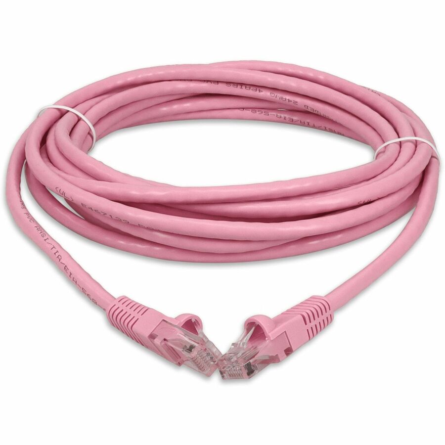 AddOn 15ft RJ-45 (Male) to RJ-45 (Male) Straight Pink Cat6 UTP PVC Copper Patch Cable