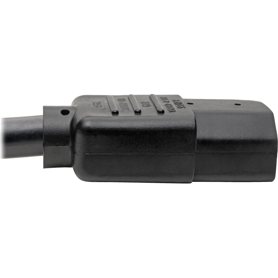 Eaton Tripp Lite Series Computer Power Cord, Right-Angle NEMA 5-15P to C13 - Heavy-Duty, 15A, 125V, 14 AWG, 6 ft. (1.83 m), Black
