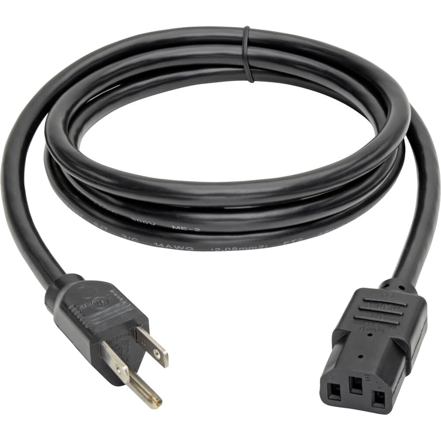 Eaton Tripp Lite Series Computer Power Cord, Right-Angle NEMA 5-15P to C13 - Heavy-Duty, 15A, 125V, 14 AWG, 6 ft. (1.83 m), Black