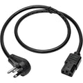 Eaton Tripp Lite Series Computer Power Cord, Right-Angle NEMA 5-15P to C13 - Heavy-Duty, 15A, 125V, 14 AWG, 12 ft. (3.66 m), Black