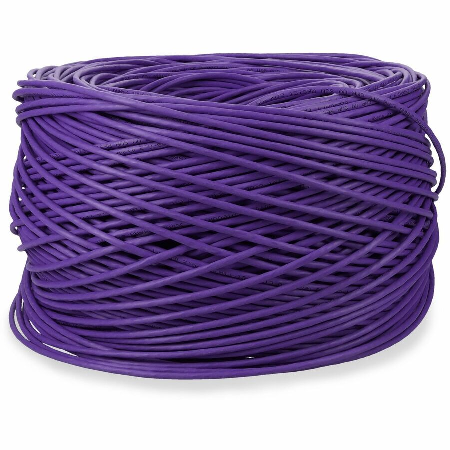 AddOn 1000ft non-terminated Purple Cat5E Straight UTP PVC Copper Patch Cable