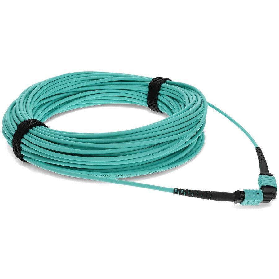 AddOn 21m MPO (Female) to MPO (Female) 12-Strand Aqua OM4 Straight Fiber OFNR (Riser-Rated) Patch Cable