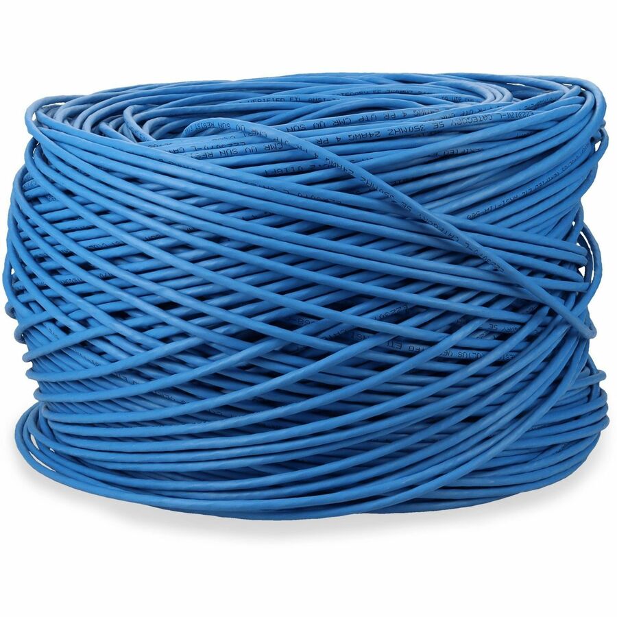AddOn 1000ft non-terminated Blue Cat5E Straight UTP PVC Copper Patch Cable