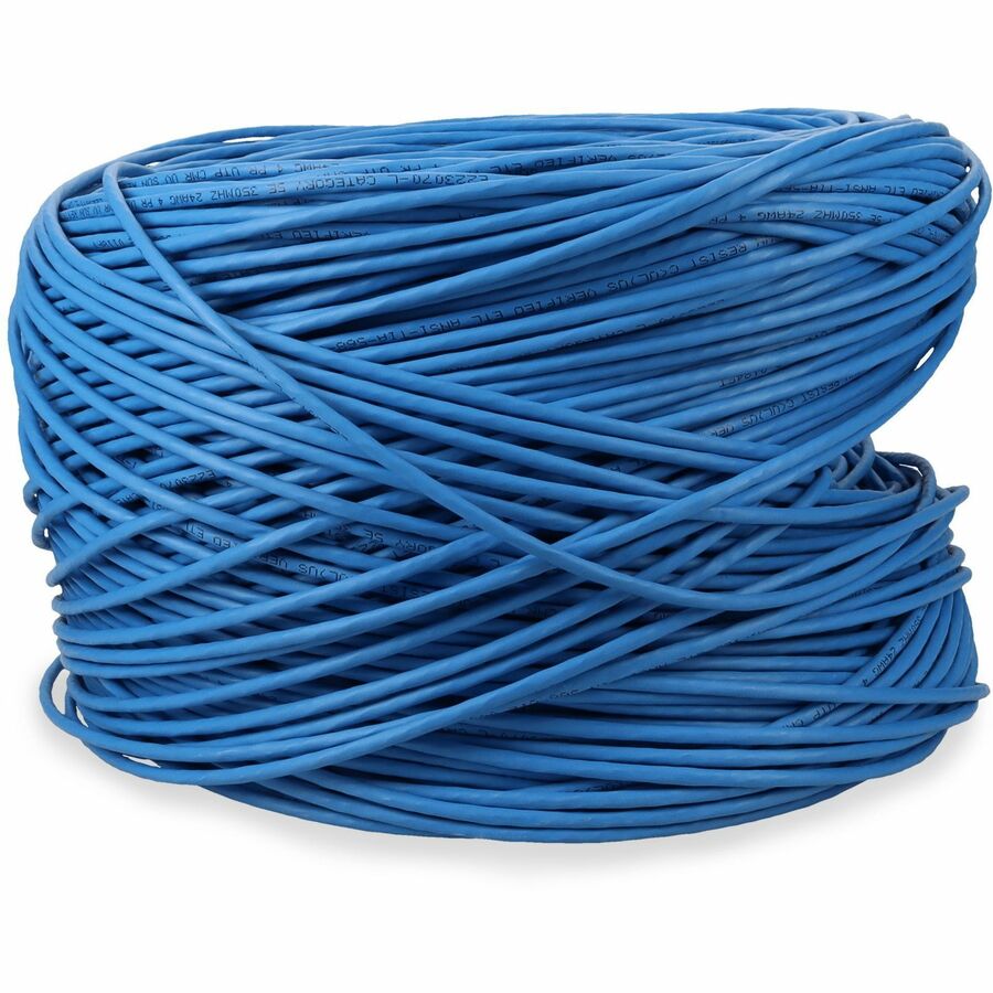 AddOn 1000ft non-terminated Blue Cat5E Straight UTP PVC Copper Patch Cable