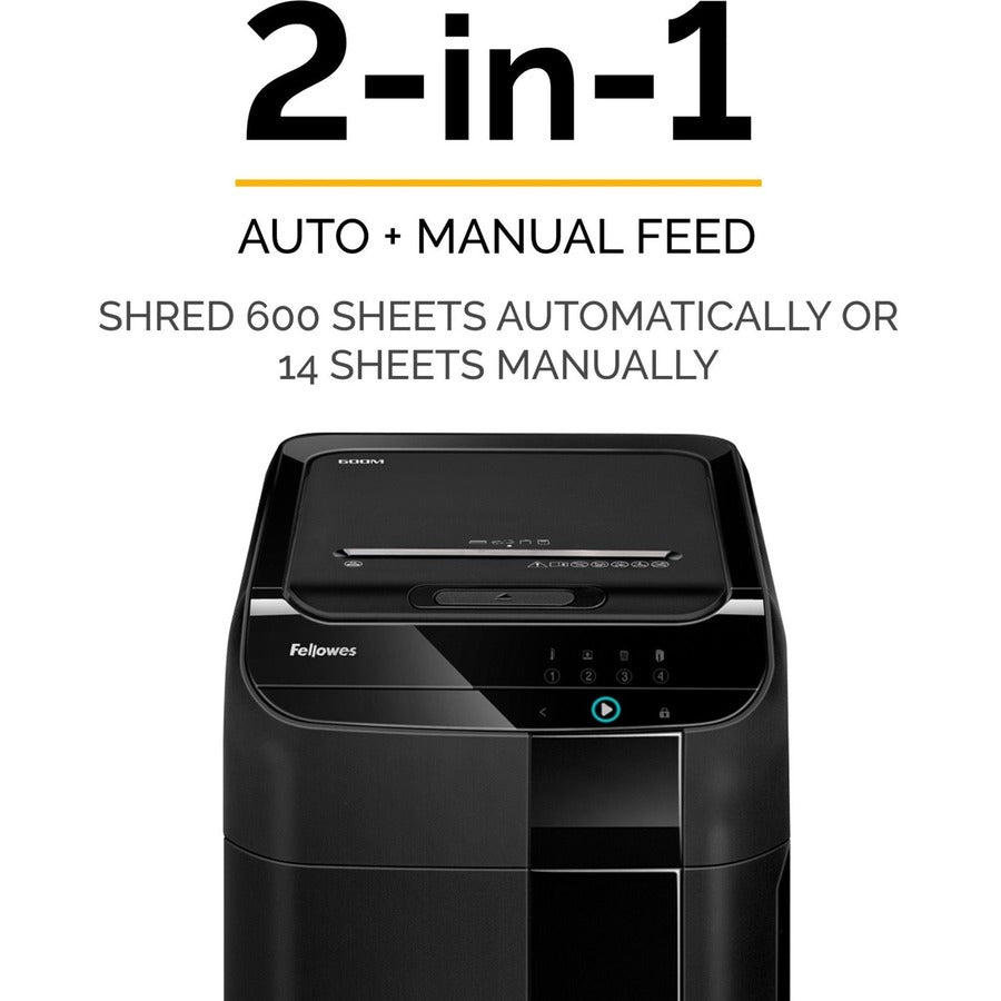 FELLOWES Fellowes&reg; AutoMax 600M 2-in-1 Auto Feed Commercial Paper Shredder with Micro-Cut