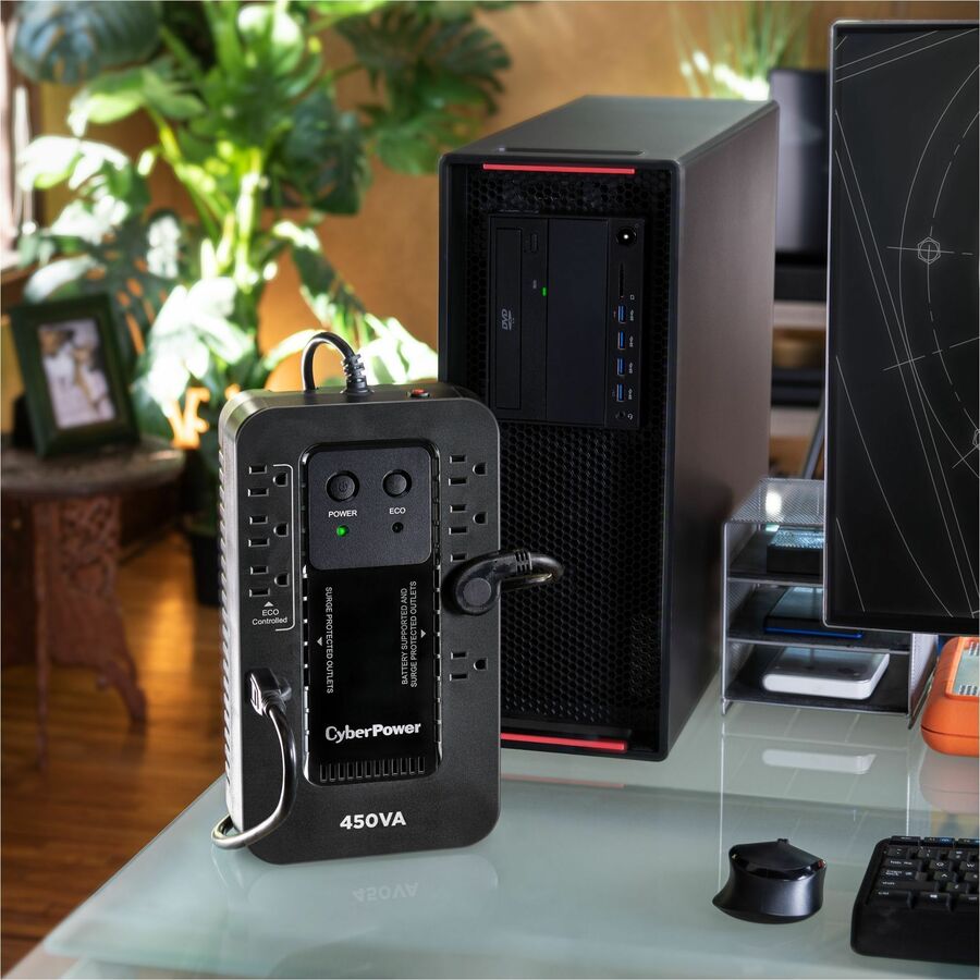 CyberPower EC450G Ecologic UPS Systems, Black, 2900 mAh, USB