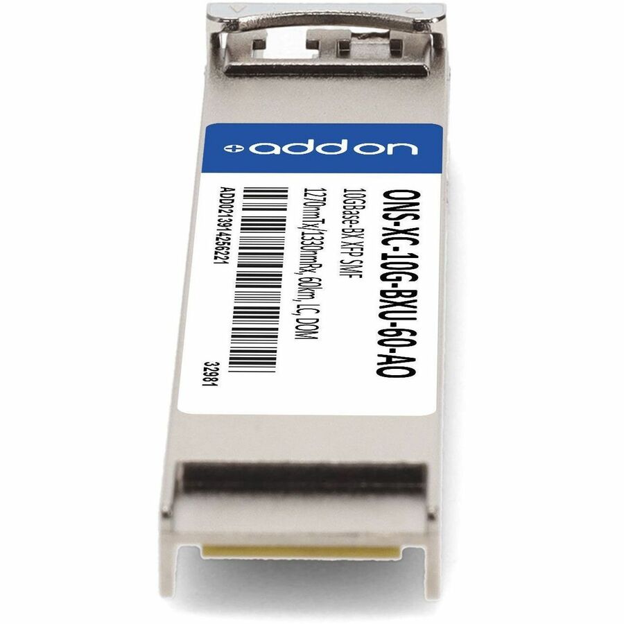 AddOn Cisco ONS-XC-10G-BXU-60 Compatible TAA Compliant 10GBase-BX XFP Transceiver (SMF, 1270nmTx/1330nmRx, 60km, LC, DOM)