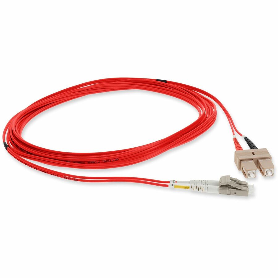 AddOn 2m LC (Male) to SC (Male) Red OM1 Duplex Fiber OFNR (Riser-Rated) Patch Cable