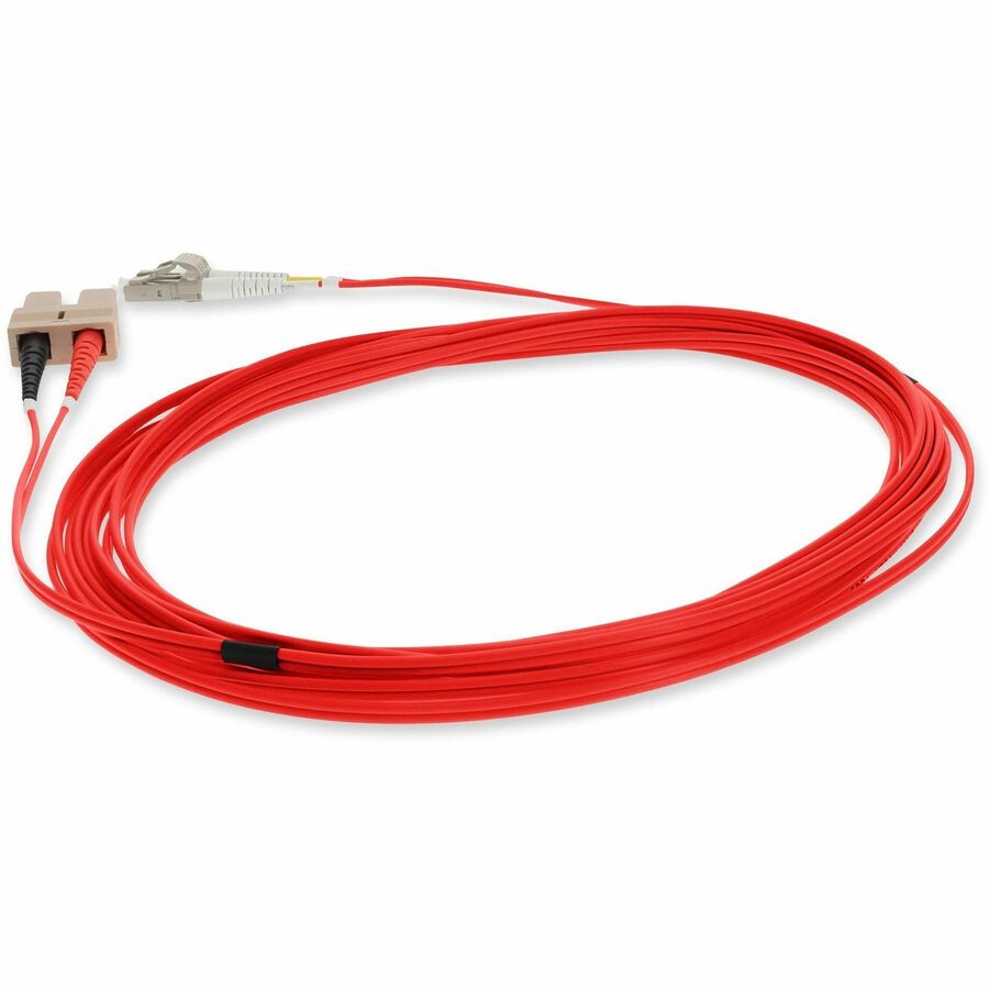 AddOn 2m LC (Male) to SC (Male) Red OM1 Duplex Fiber OFNR (Riser-Rated) Patch Cable