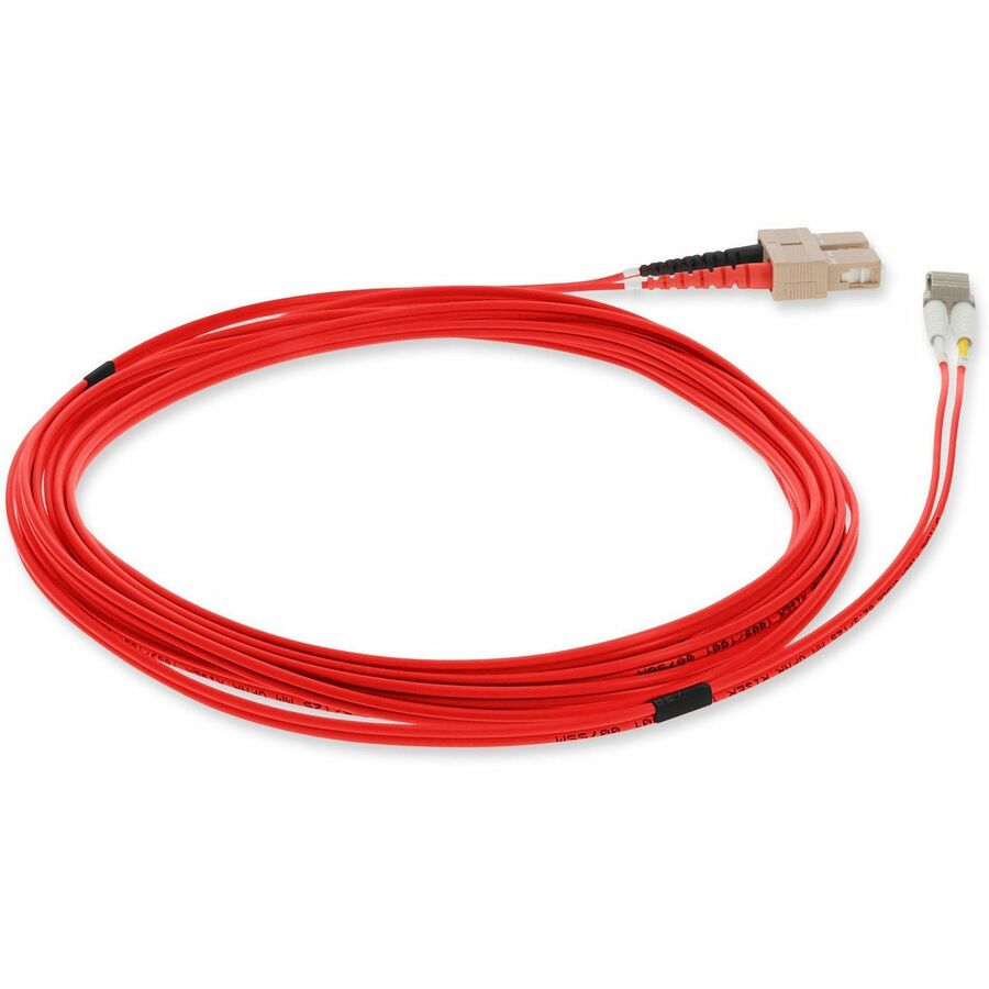 AddOn 2m LC (Male) to SC (Male) Red OM1 Duplex Fiber OFNR (Riser-Rated) Patch Cable