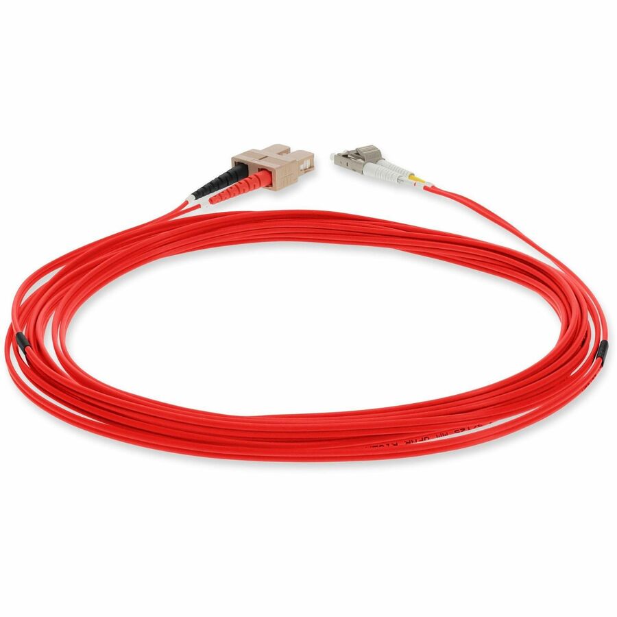 AddOn 2m LC (Male) to SC (Male) Red OM1 Duplex Fiber OFNR (Riser-Rated) Patch Cable