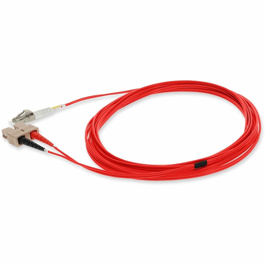AddOn 2m LC (Male) to SC (Male) Red OM1 Duplex Fiber OFNR (Riser-Rated) Patch Cable