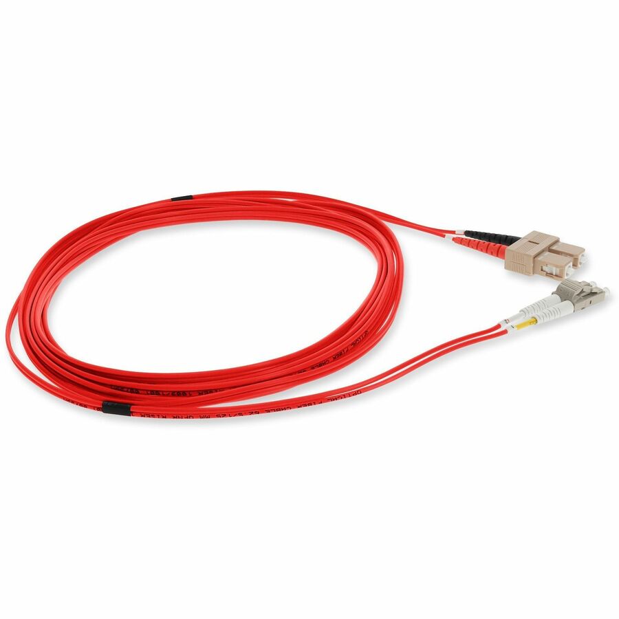 AddOn 2m LC (Male) to SC (Male) Red OM1 Duplex Fiber OFNR (Riser-Rated) Patch Cable