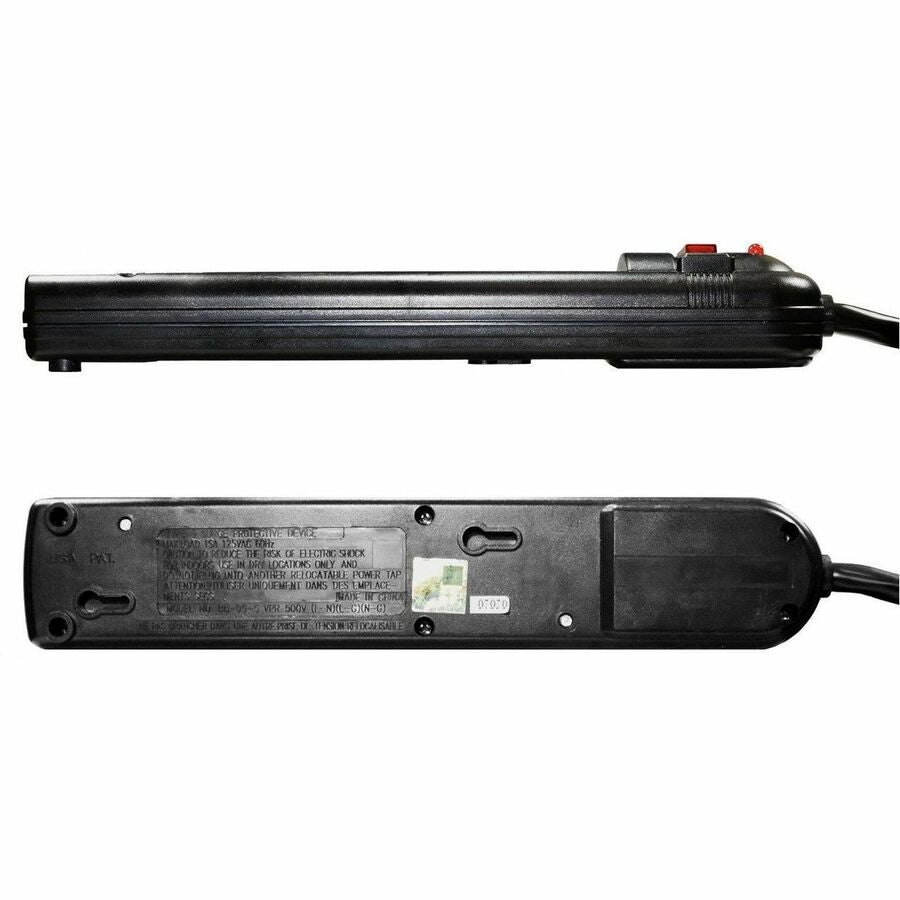 Weltron 6-Outlet Surge Protector, 10 ft, Black, Easily connect to a wall outlet with 10 ft cord, WSP-600PLF-10BK