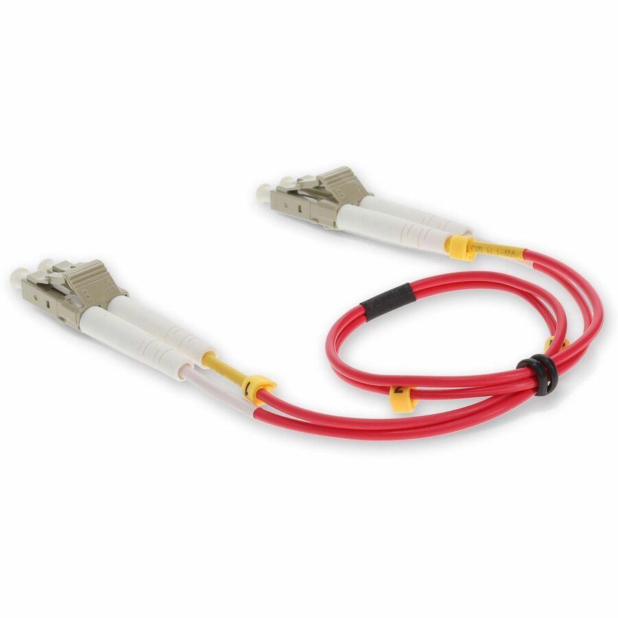 AddOn 5m LC (Male) to LC (Male) Red OM4 Duplex Plenum-Rated Fiber Patch Cable