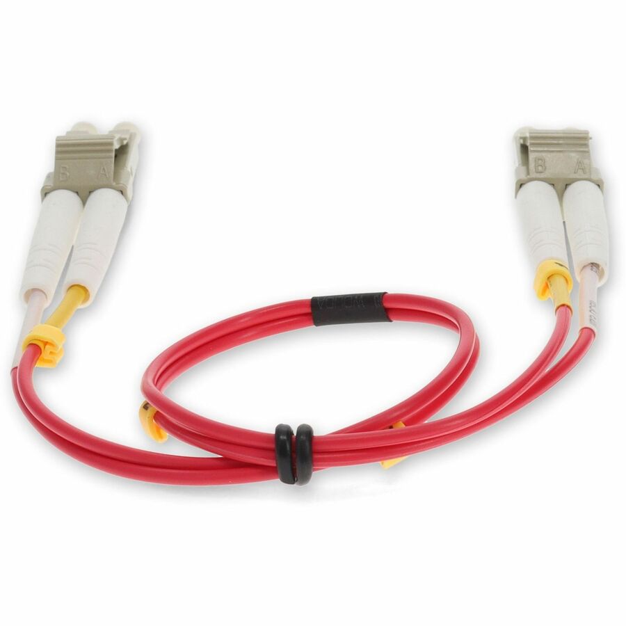 AddOn 5m LC (Male) to LC (Male) Red OM4 Duplex Plenum-Rated Fiber Patch Cable