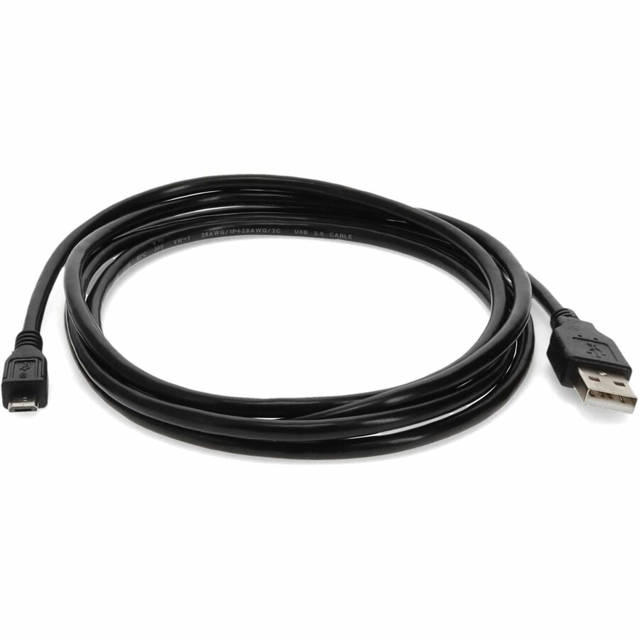 AddOn 10ft USB 2.0 (A) Male To Micro-USB 2.0 (B) Black Cable
