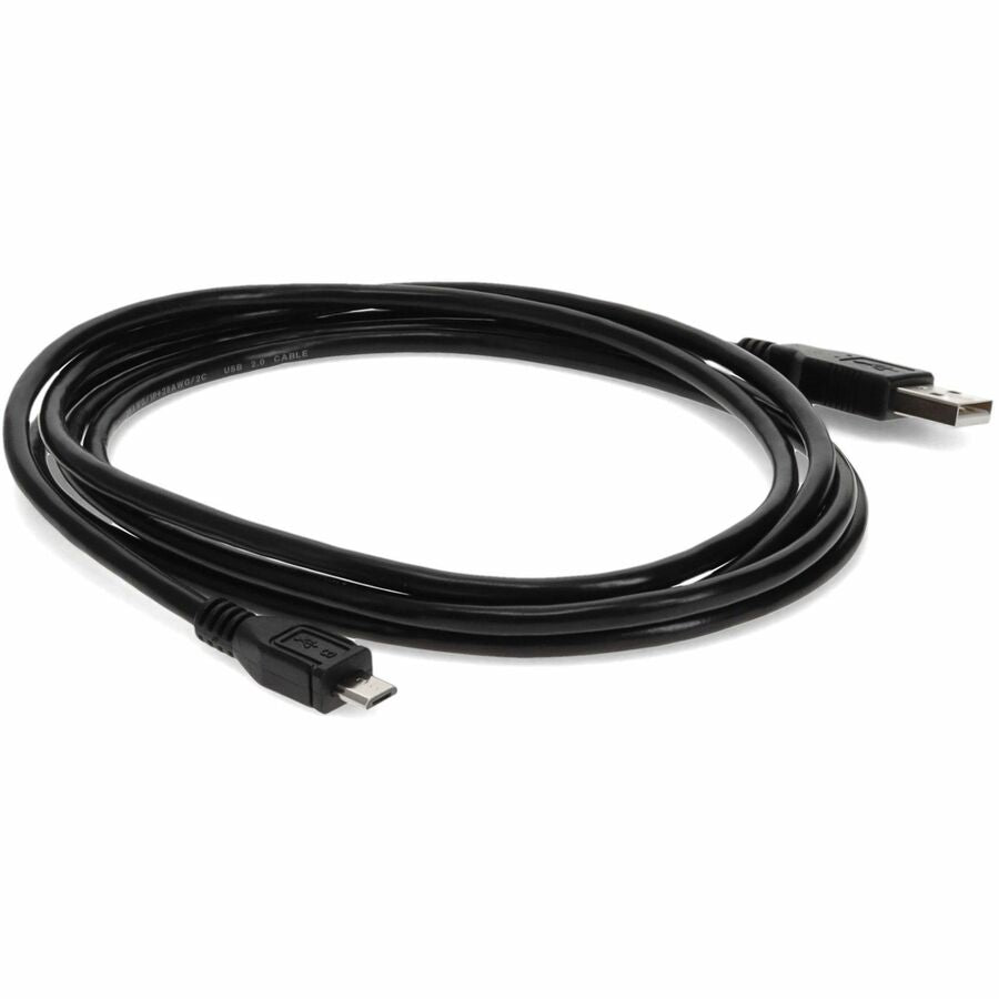 AddOn 10ft USB 2.0 (A) Male To Micro-USB 2.0 (B) Black Cable