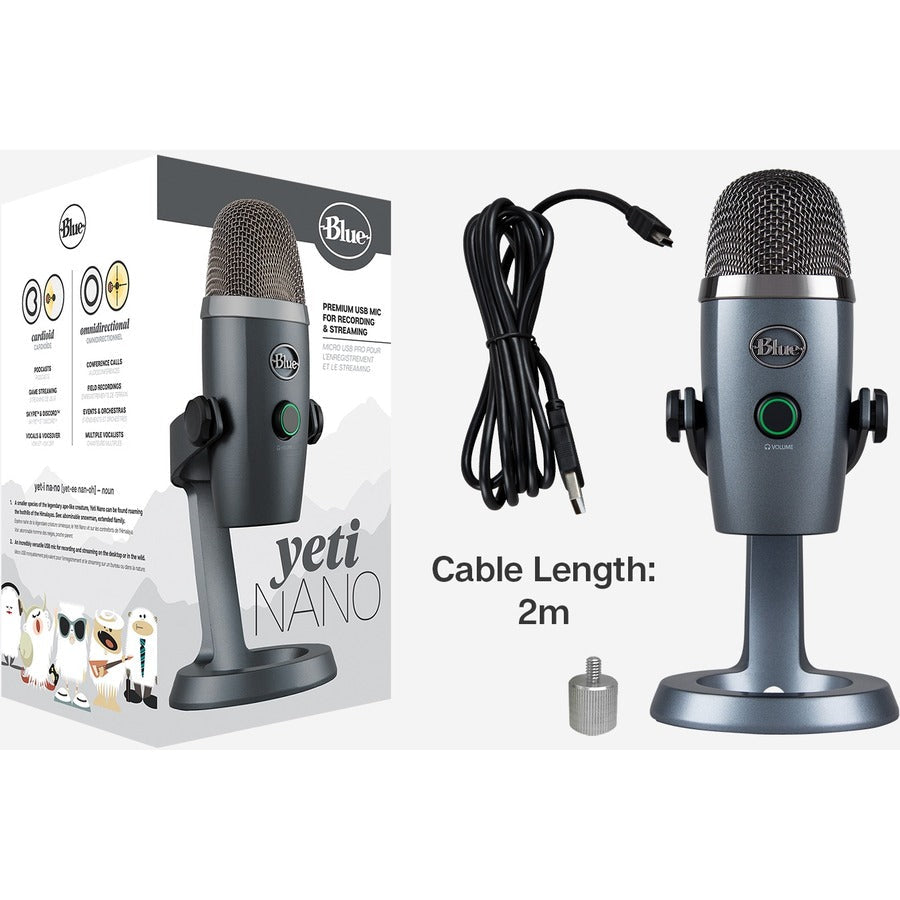 Logitech Blue Yeti Nano Wired Condenser Microphone, 4.3 in, USB