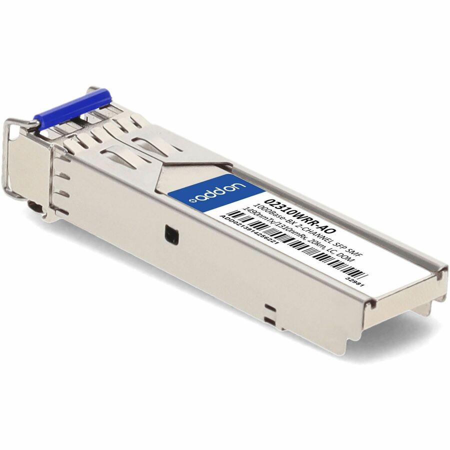 AddOn Huawei 02310WRR (CSFP-GE-FE-BIDI2) Compatible TAA Compliant 1000Base-BX 2-Channel SFP Transceiver (SMF, 1490nmTx/1310nmRx, 20km, LC, DOM)