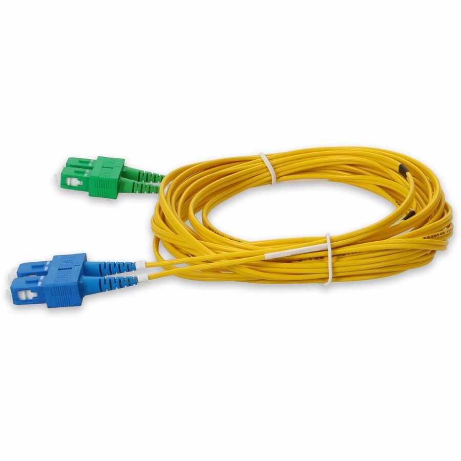 AddOn 2m ASC (Male) to SC (Male) Straight Yellow OS2 Duplex OFNR (Riser-Rated) Fiber Patch Cable