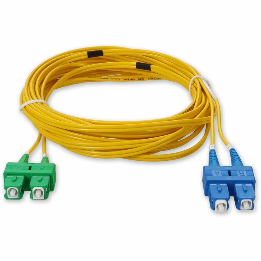 AddOn 2m ASC (Male) to SC (Male) Straight Yellow OS2 Duplex OFNR (Riser-Rated) Fiber Patch Cable