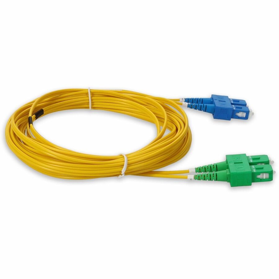 AddOn 6m ASC (Male) to SC (Male) Straight Yellow OS2 Duplex OFNR (Riser-Rated) Fiber Patch Cable