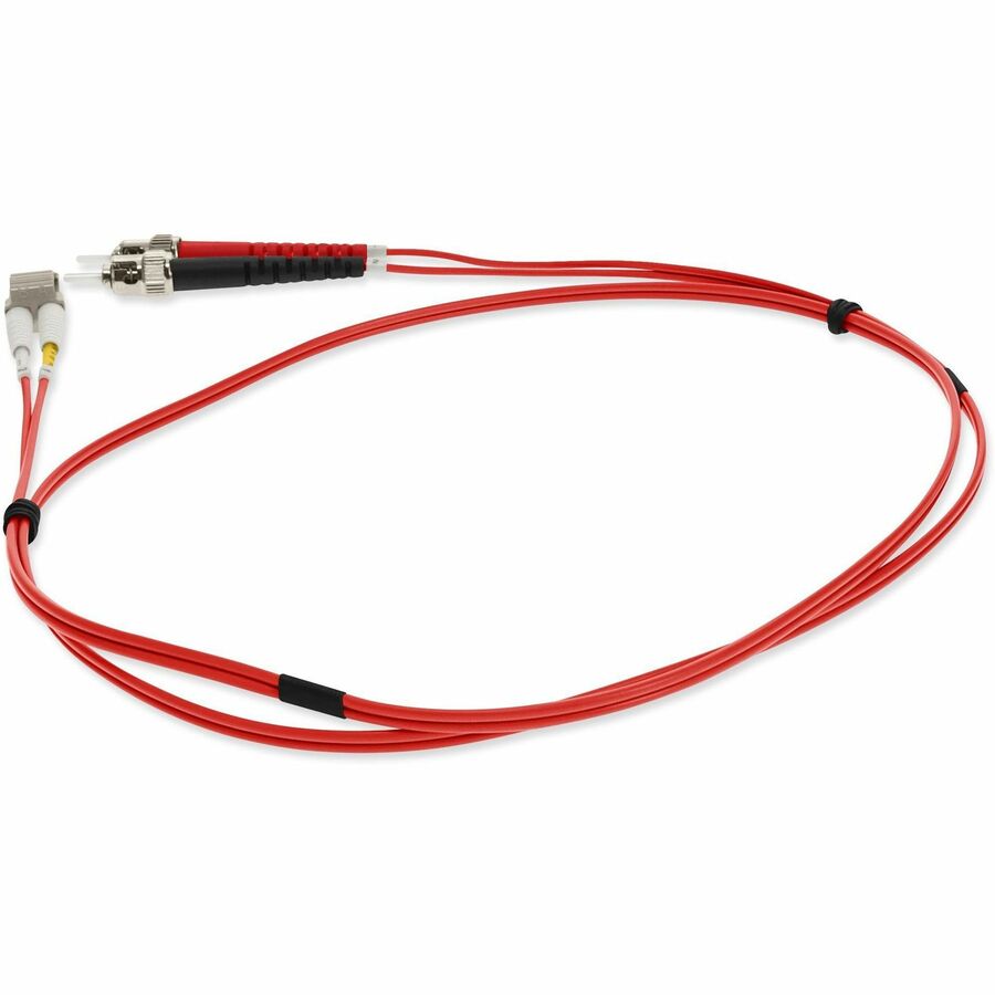 AddOn 6m LC (Male) to ST (Male) Red OM1 Duplex Fiber OFNR (Riser-Rated) Patch Cable
