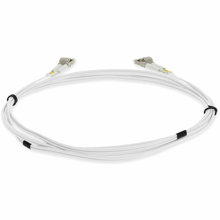 AddOn 5m LC (Male) to LC (Male) White OM4 Duplex Fiber OFNR (Riser-Rated) Patch Cable