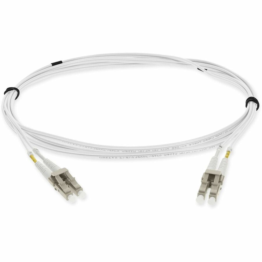 AddOn 5m LC (Male) to LC (Male) White OM4 Duplex Fiber OFNR (Riser-Rated) Patch Cable