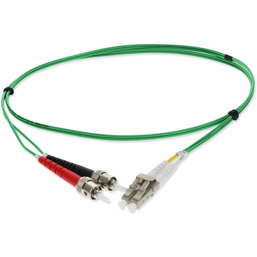 AddOn 5m LC (Male) to ST (Male) Green OM1 Duplex Fiber OFNR (Riser-Rated) Patch Cable