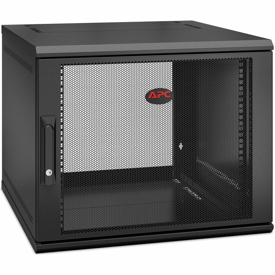 Schneider APC NetShelter 9U Wallmount Rack Enclosure Cabinet Single Hinged Server Depth