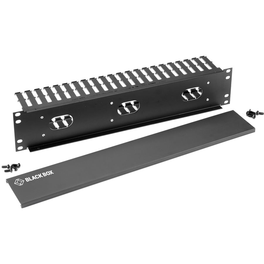 Black Box Horizontal IT Rackmount Cable Manager - 2U, 19" , Single-Sided, Black